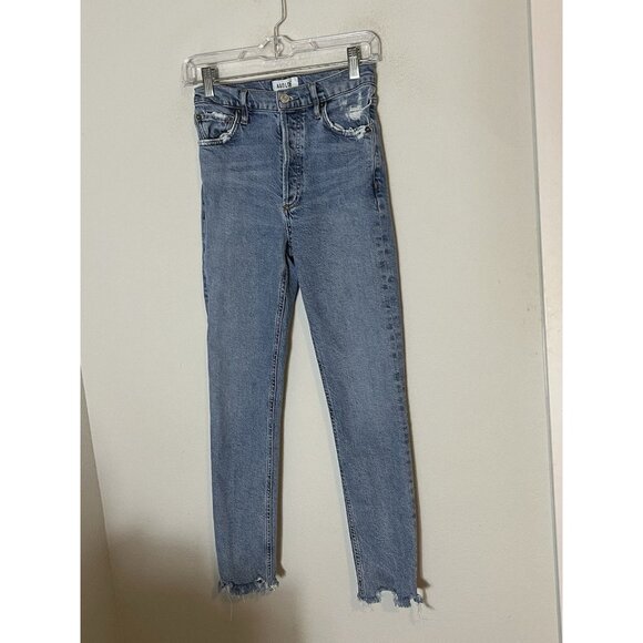 Agolde Cropped Jeans Size 24 Distressed Raw Hem Button Fly - Picture 1 of 12